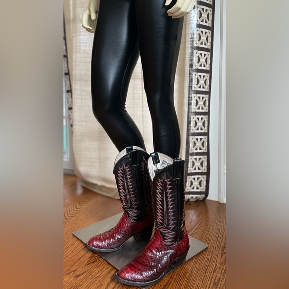 Cowtown Cowboy Western Boots Size 7.5/8 Genuine Python - Picture 4 of 9